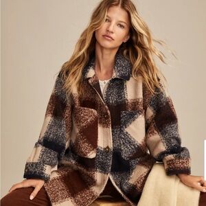 New Lucky Brand Oversized Plaid Shirt Jacket